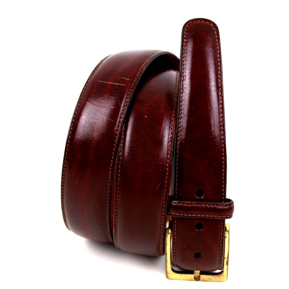 Trafalgar BROWN GENUINE LEATHER 1.25"Wd STITCHED DRESS MEN'S BELT Sz 40 (R40